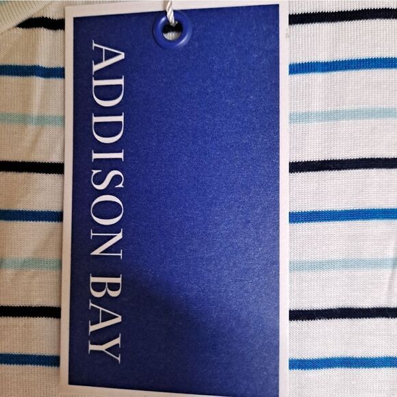 NWT ADDISON BAY Tie Back Long Sleeve Multi Stripe Blue Various sizes - Picture 5 of 10